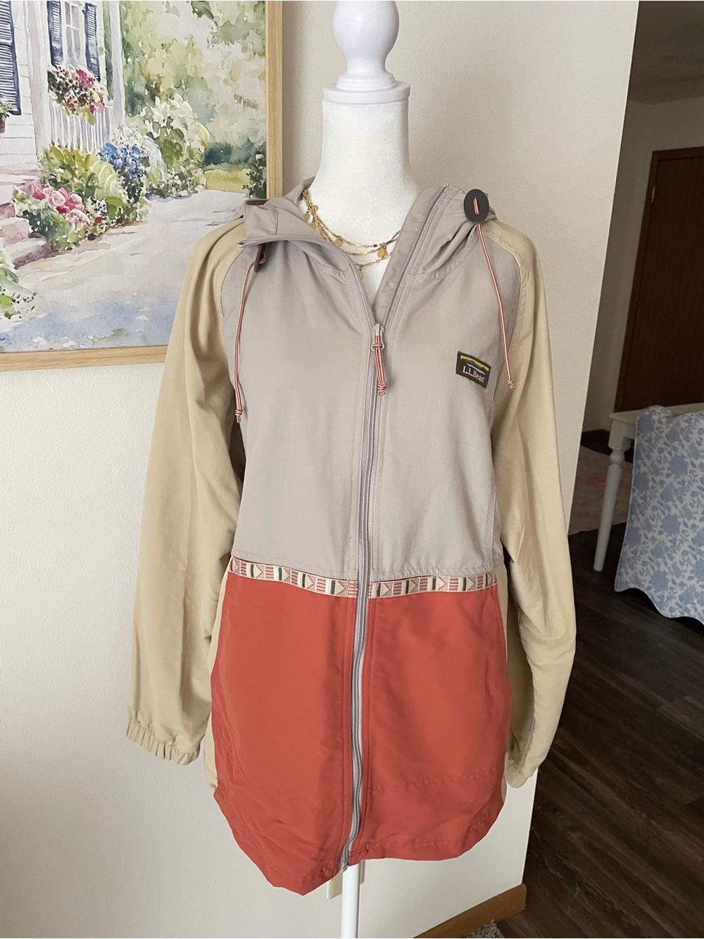 L.L.Bean Mountain Classic Full Zip Jacket Multi-Color Earth Tone 1X Plus